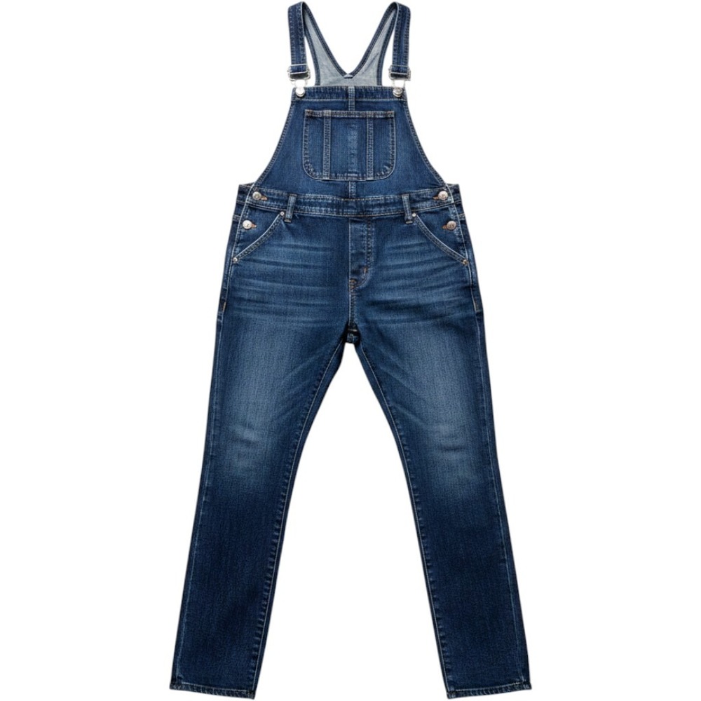 Americanino 1975 Womens Denim Overalls Blue Medium Wash Slim Leg Size M